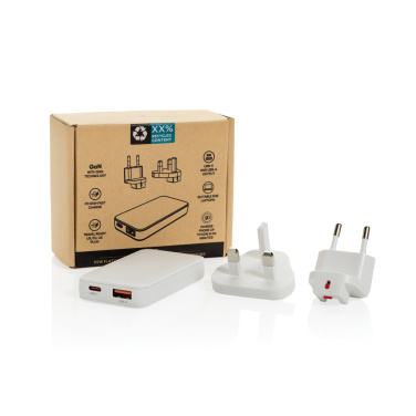 Logo trade promotional giveaways image of: Fluxo RCS 65W flat GAN charger with universal connectors