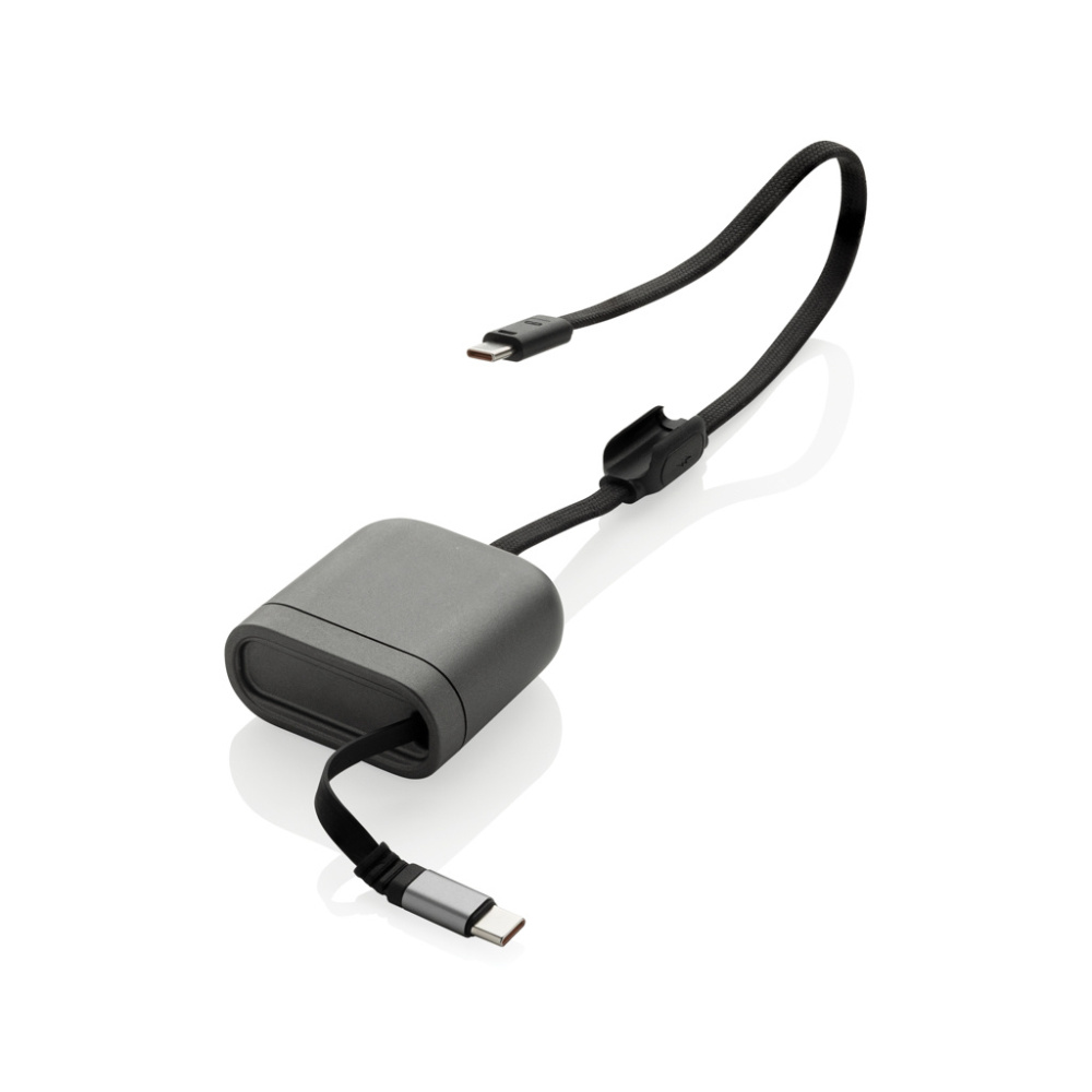 Logo trade promotional giveaways picture of: Spira RCS recycled retractable 100W fast charging cable