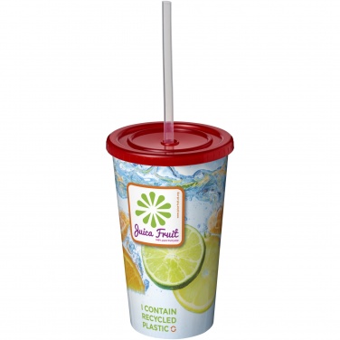 Logo trade meene pilt: Brite-Americano® 350 ml topeltseintega joogitops kõrrega