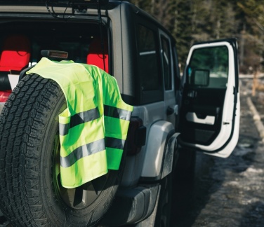 Logo trade meened foto: GRS taaskasutatud PET hästi nähtav turvavest