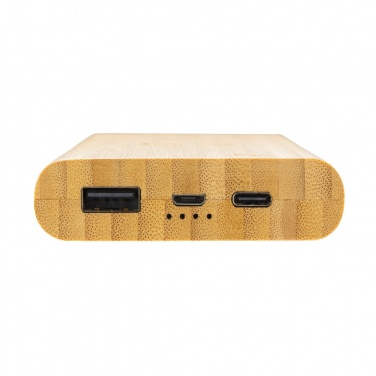 Logotrade firmakingi foto: Bambusest 8000 mAh 5W juhtmevaba akupank