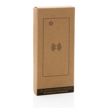 Logo trade ärikingituse pilt: Bambusest 8000 mAh 5W juhtmevaba akupank