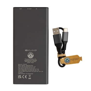 Logo trade reklaamkingituse pilt: Terra RCS taaskasutatud 18 W alumiiniumist akupank 10 000 mAh