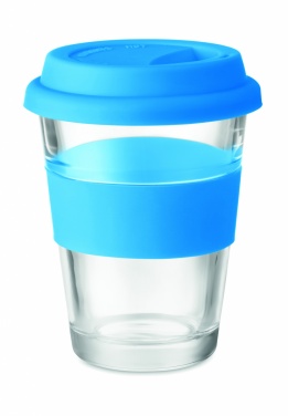 Logo trade ärikingi pilt: Klaasist joogitops kaanega 350 ml