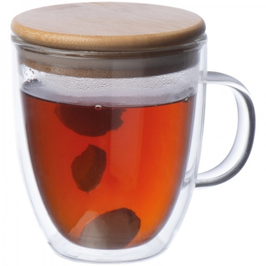 Logo trade reklaamkingituse pilt: Topeltseinaga klaasist tass GERTHE 350 ml