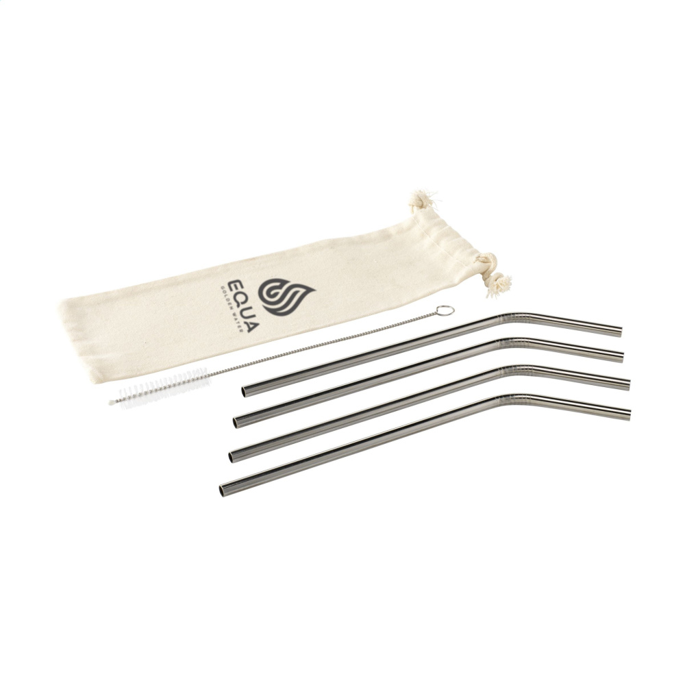 Logotrade ärikingid pilt: ECO RVS 4-osaline ECO Straw roostevabast terasest kõrred