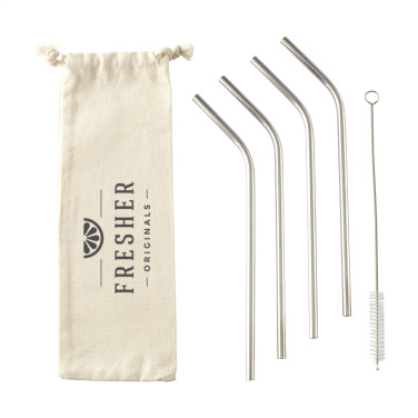 Logotrade firmakingid pilt: ECO RVS 4-osaline ECO Straw roostevabast terasest kõrred