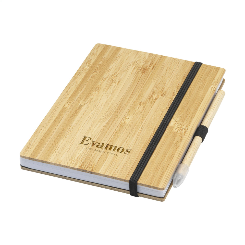 Logo trade reklaamkingitused foto: BambooPlus paberist märkmik A5 – tindivaba pliiats