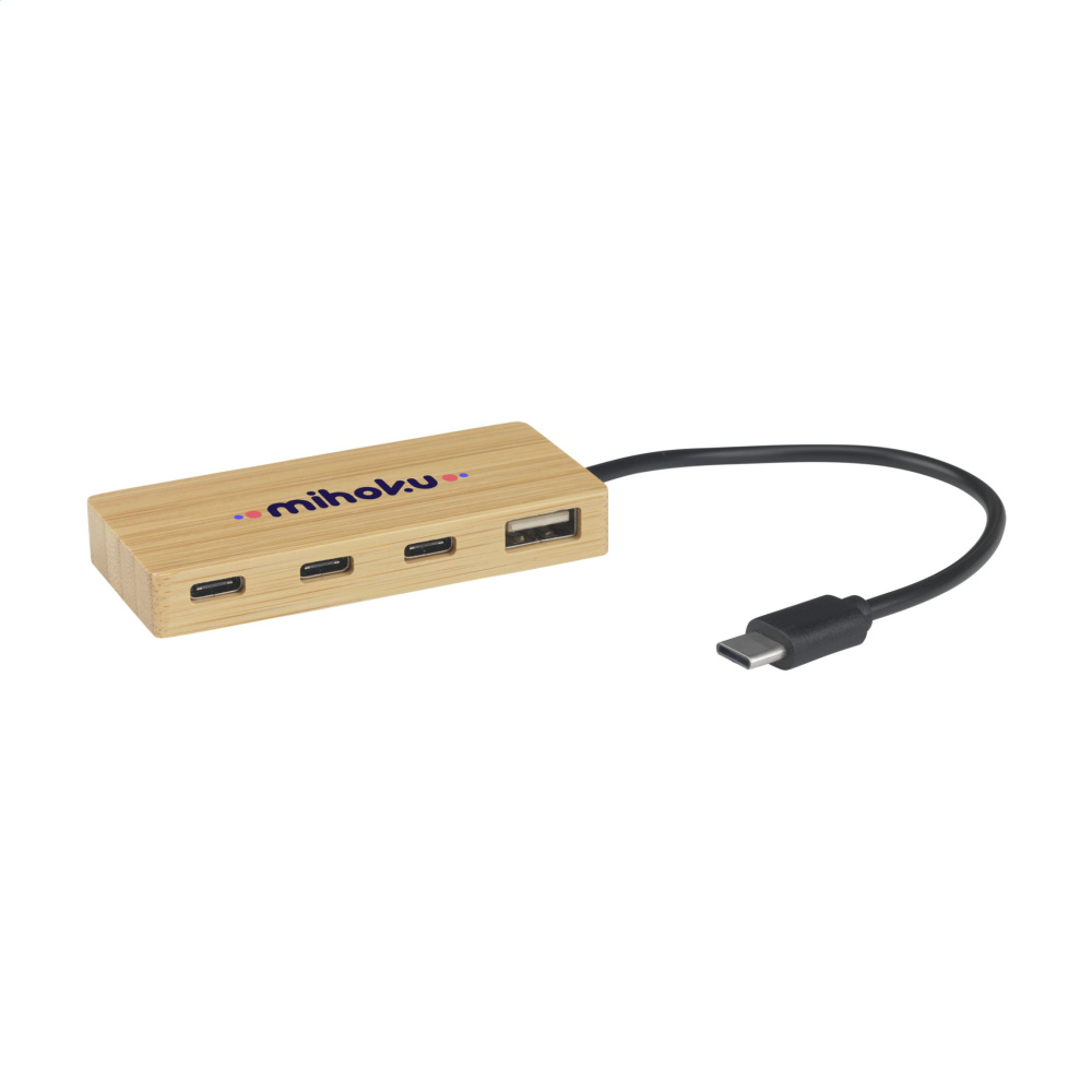 Logo trade reklaamkingi pilt: Fyra bambusest USB jaotur
