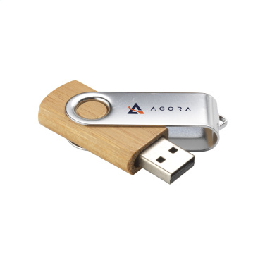Logo trade firmakingid foto: USB Twist Bamboo 16 GB