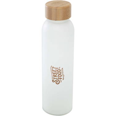 Logo trade ärikingi pilt: Lume 500 ml matt klaaspudel bambusest korgiga