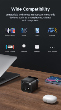 Logotrade firmakingitused pilt: Urban Vitamin Mendocino 65W GaN laadija sissetõmmatava kaabliga