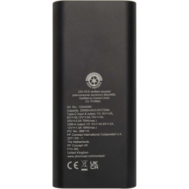 Logotrade reklaamkingituse foto: Acamar 20 000 mAh 70W sülearvuti akupank