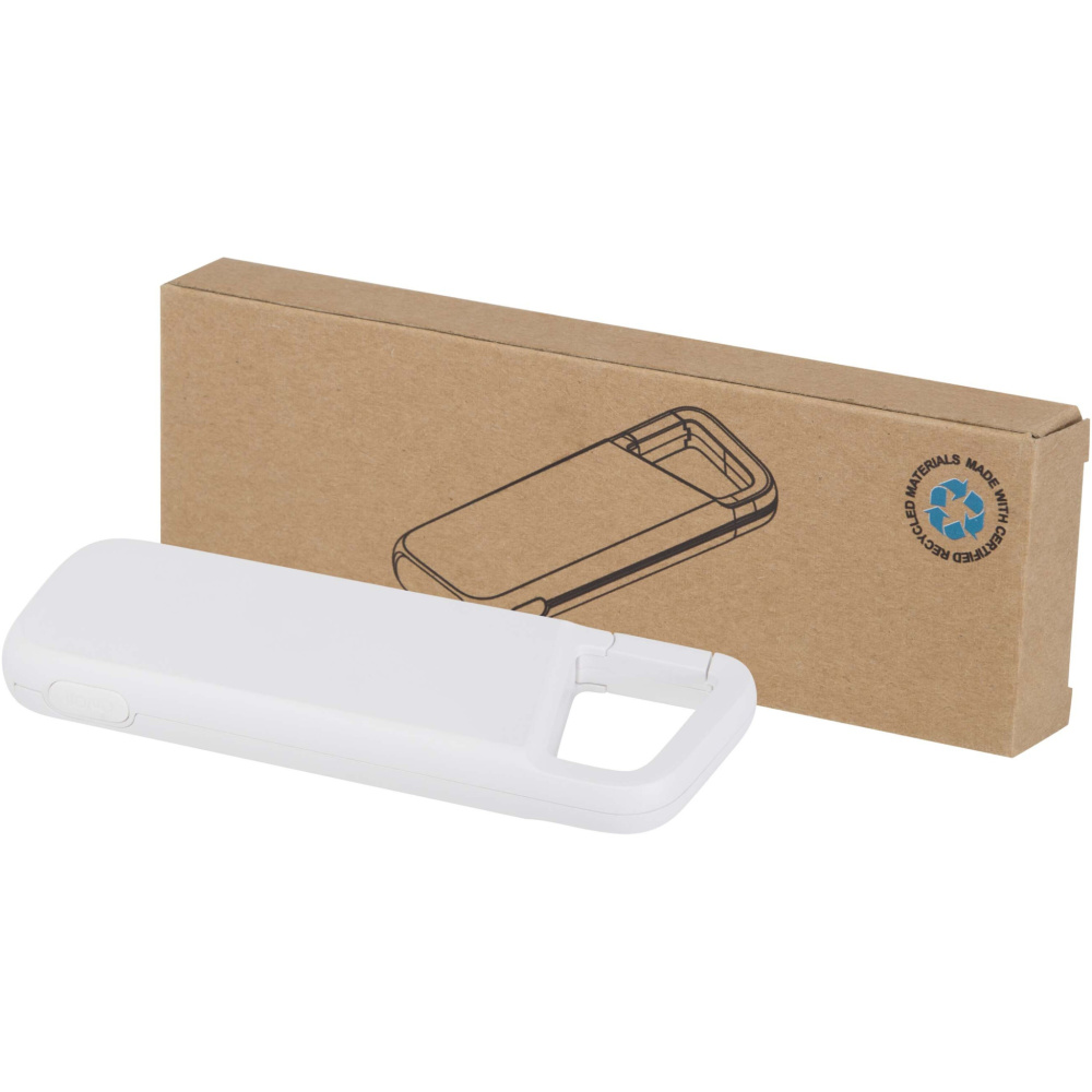 Logotrade meened pilt: Alkes 5000 mAh 12W taaskasutatud plastist veekindel varupatarei karabiiniga