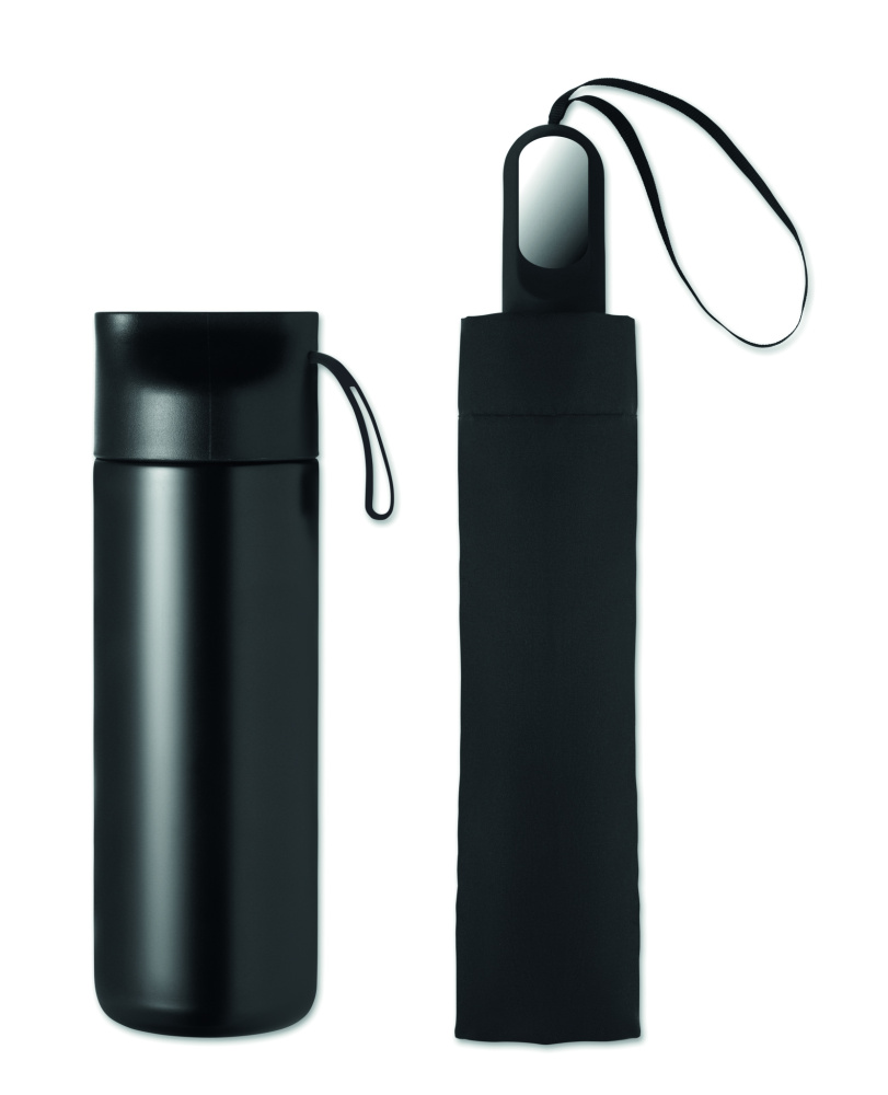 Logo trade firmakingi pilt: HITHERE kinkekomplekt termospudeli ja vihmavarjuga