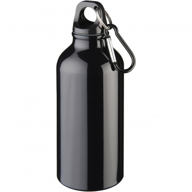 Logo trade mainostuotet tuotekuva: Oregon 400 ml:n alumiininen vesipullo karabiinikoukulla