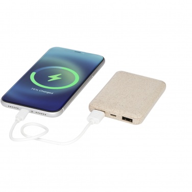 Logo trade mainostuote kuva: Asama-varavirtalähde, 5 000 mAh, vehnänolkea