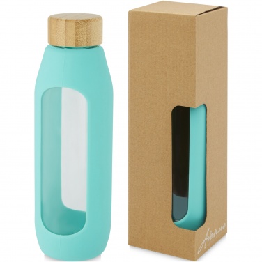 Logo trade liikelahjat mainoslahjat kuva: Tidan 600 ml:n borosilikaattilasipullo silikonisuojalla