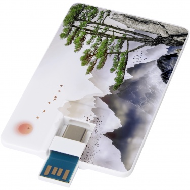 Logo trade mainoslahja ja liikelahja tuotekuva: Duo Slim 32 Gt USB-asema, Type-C ja USB-A 3.0