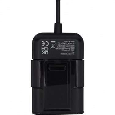 Logotrade liikelahja tuotekuva: Pilot kaksoisautolaturi QC 3.0 takaistuimelle pidennetyllä kaksoislaturilla