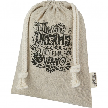 Logotrade liikelahjat kuva: Pheebs 150 g/m² GRS-kierrätetystä puuvillasta valmistettu pieni lahjapussi 0,5 l