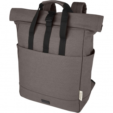 Logotrade liikelahjat mainoslahjat tuotekuva: Joey 15” GRS-kierrätetystä kankaasta valmistettu rullattava reppu kannettavalle tietokoneelle 15 l