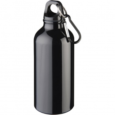 Logo trade mainoslahjat ja liikelahjat kuva: Oregon 400 ml:n RCS-sertifioitu kierrätetty alumiininen vesipullo karabiinikoukulla