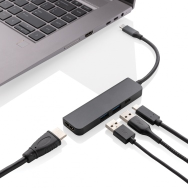 Logo trade liikelahjat tuotekuva: Terra hub HDMI tulolla kierrätetystä alumiinista