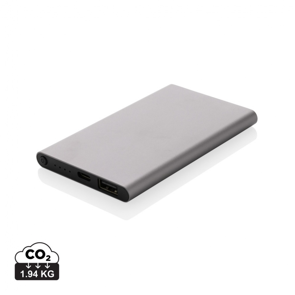 Logo trade mainoslahjat ja liikelahjat kuva: 4000mAh virtapankki USB-C:llä RCS muovista/alumiinista