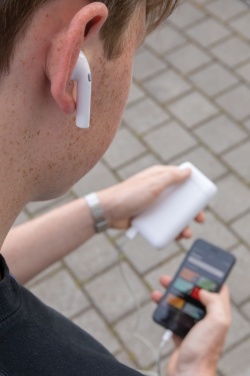 Logotrade mainoslahja tuotekuva: Liberty TWS nappikuulokkeet 5.000 mAh varavirtalähteellä