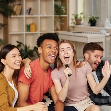 Logotrade liikelahjat mainoslahjat tuotekuva: Singvibe RCS karaokesarja tuplamikrofonilla kierrätysmuovia