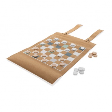 Logotrade mainoslahja tuotekuva: Britton taitettava backgammon -ja tammipelisetti korkista