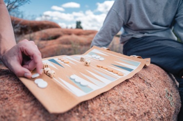 Logotrade liikelahja tuotekuva: Britton taitettava backgammon -ja tammipelisetti korkista