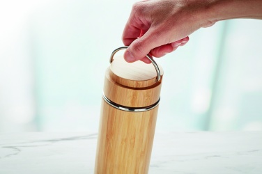 Logotrade liikelahja tuotekuva: Bambu termospullo 400 ml TAMPERE
