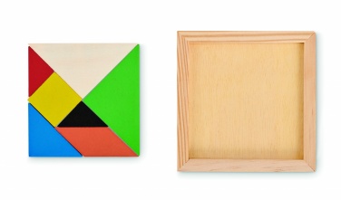 Logo trade liikelahjat mainoslahjat kuva: Tangram-palapeli puusta
