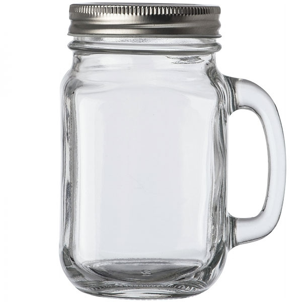 Logotrade liikelahja tuotekuva: Juomalasi kahvalla ja kannella TREVISO 450 ml