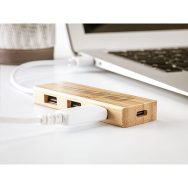 Logo trade mainostuotet tuotekuva: Bambu USB-keskitin
