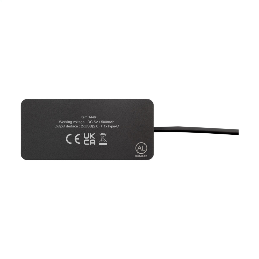 Logotrade mainoslahja ja liikelahja kuva: Tecco GRS Kierrätetty Alu USB Hub