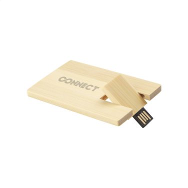 Logo trade liikelahja mainoslahja tuotekuva: Luottokortti USB Bamboo 16GB