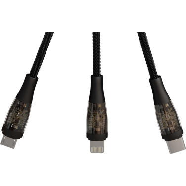 Logotrade mainostuote tuotekuva: SCX.design C50 100 W:n / 5 A:n pikalataava 5-in-1-kaapeli digitaalisella näytöllä