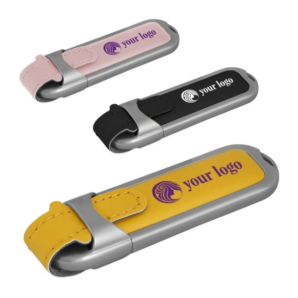 Logo trade liikelahja mainoslahja tuotekuva: Nahkainen USB-tikku