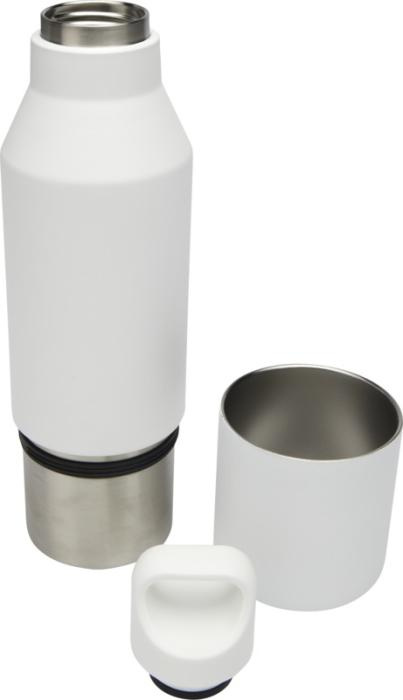 Logotrade liikelahja mainoslahja kuva: Odessy 600 ml:n RCS-sertifioitu kierrätetystä ruostumattomasta teräksestä tehty termospullo 300 ml:n kupilla