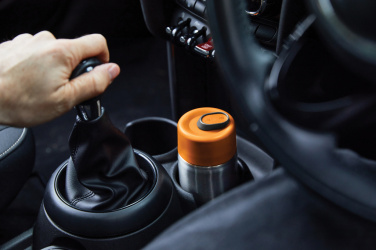 Logo trade liikelahja mainoslahja tuotekuva: Musta+Blum-eristetty matkamuki ruostumatonta terästä