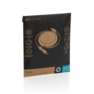 Logotrade mainoslahjat ja liikelahjat tuotekuva: Terra RCS 240W kierrätysalumiini 2 in 1 vetokaapeli