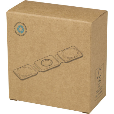 Logotrade liikelahjat mainoslahjat tuotekuva: Armus 15 W:n kierrätetystä muovista valmistettu 3-1 taittuva langaton laturi