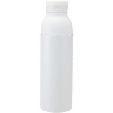 Logotrade liikelahjat mainoslahjat tuotekuva: Illuminate 650 ml:n RCS-kierrätetty, ruostumattomasta teräksestä valmistettu kaksiseinämäinen vesipullo, jossa on kolmiosainen kansisetti
