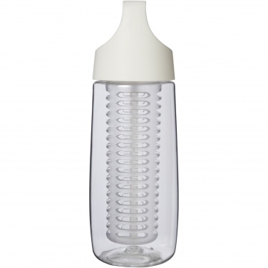 Logotrade reklaminės dovanos nuotrauka: HydroFruit 700 ml perdirbto plastiko sportinis buteliukas su atverčiamu dangteliu ir infuzija