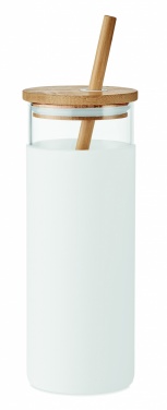 Logotrade dovana nuotrauka: Stiklinės stiklinės 450 ml bambuko dangtelis
