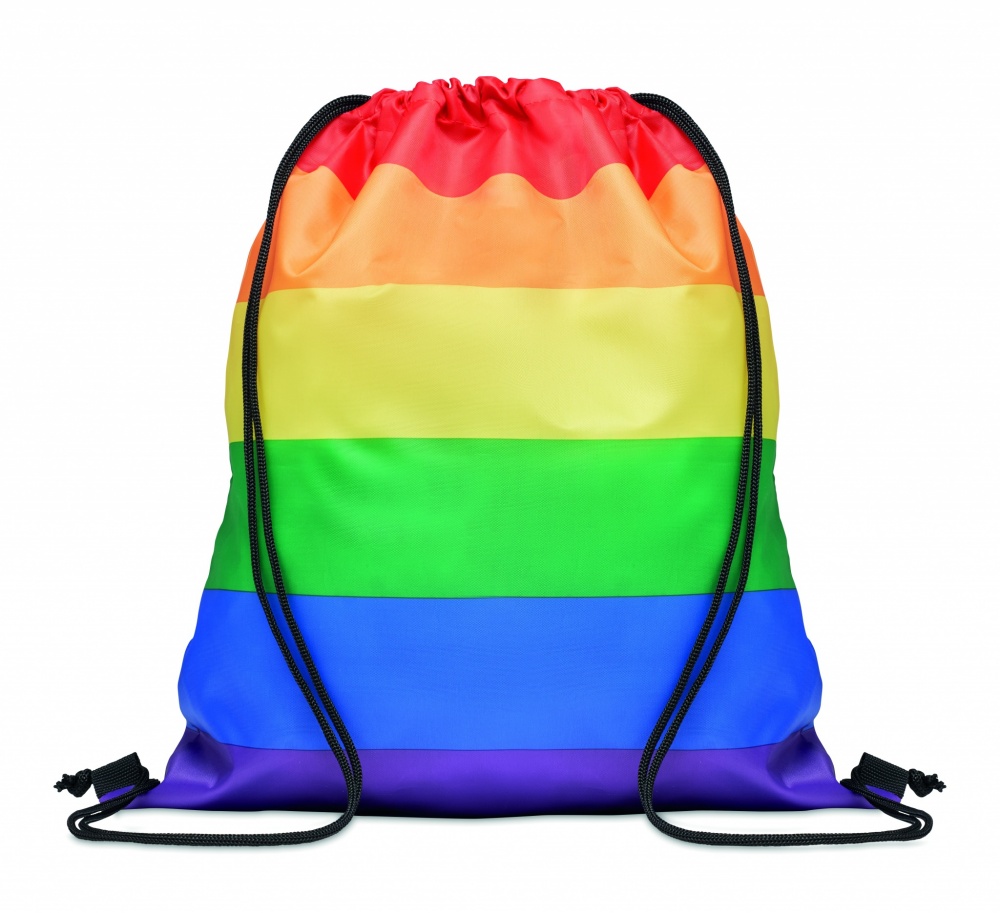 Logotrade reklaminės dovanos nuotrauka: Rainbow RPET maišelis su virvele