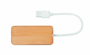Logotrade verslo dovanos nuotrauka: Bambuko USB 3 prievadų šakotuvas